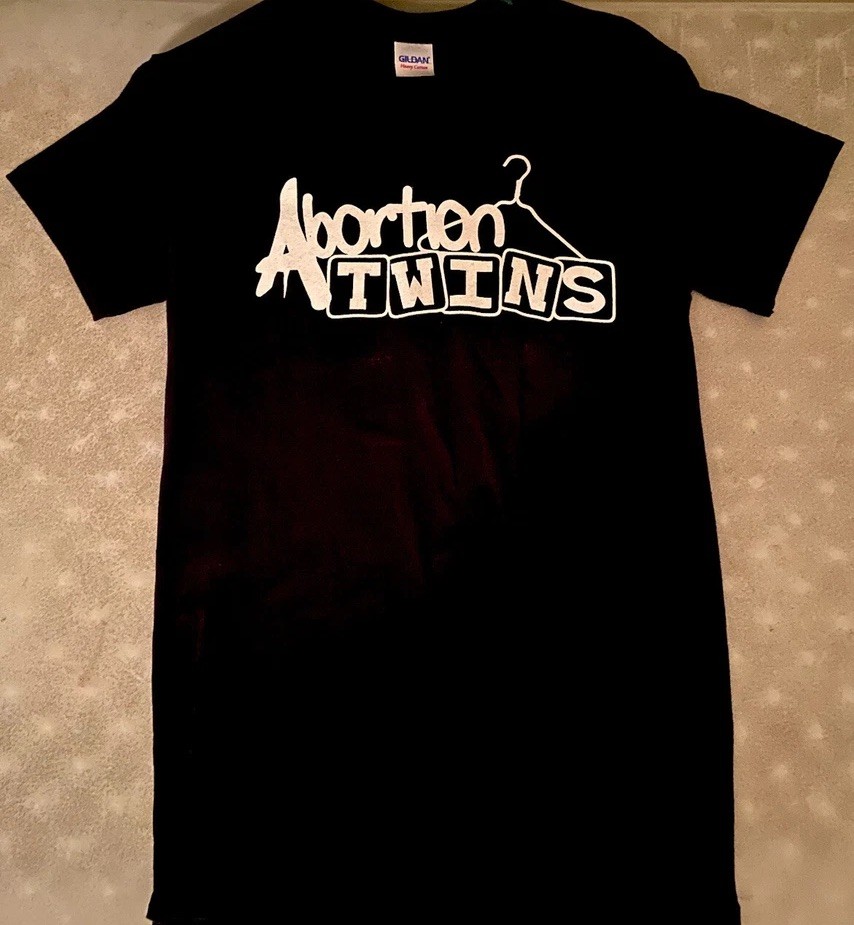 Abortion Twins Small Black Tshirt FL Punk shock value hanger Anti Pro-Life