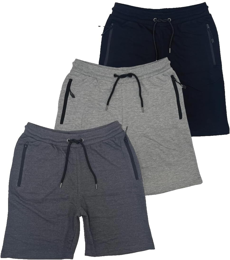 BROOKLYN VERTICAL Mens 3 Pack Fleece Cotton Active Jogger Small, Combo B