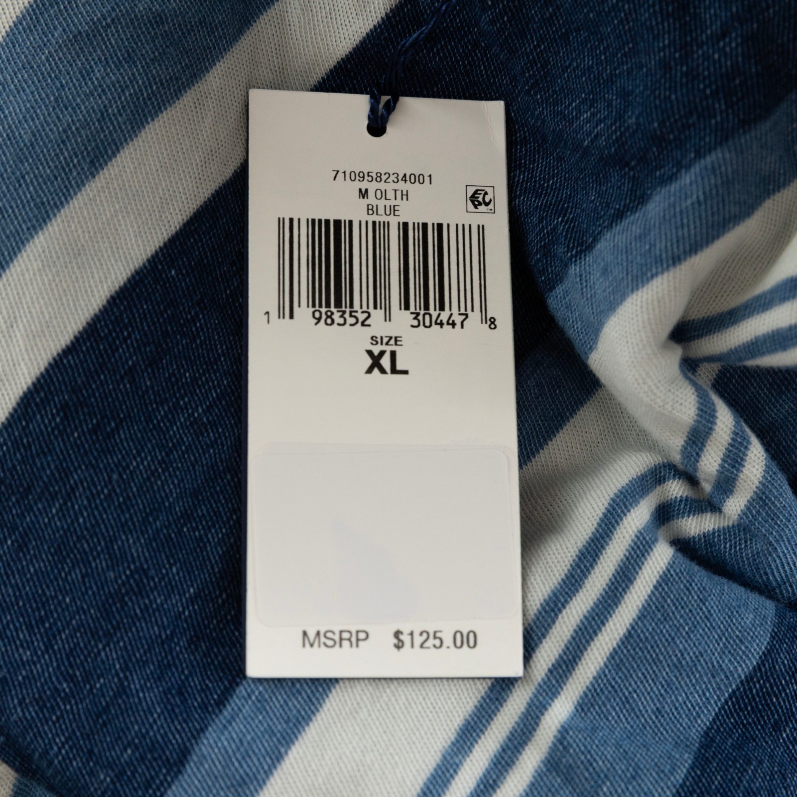 Polo Ralph Lauren Men Classic Fit Striped Cotton Linen Tee Navy Size XL gallery