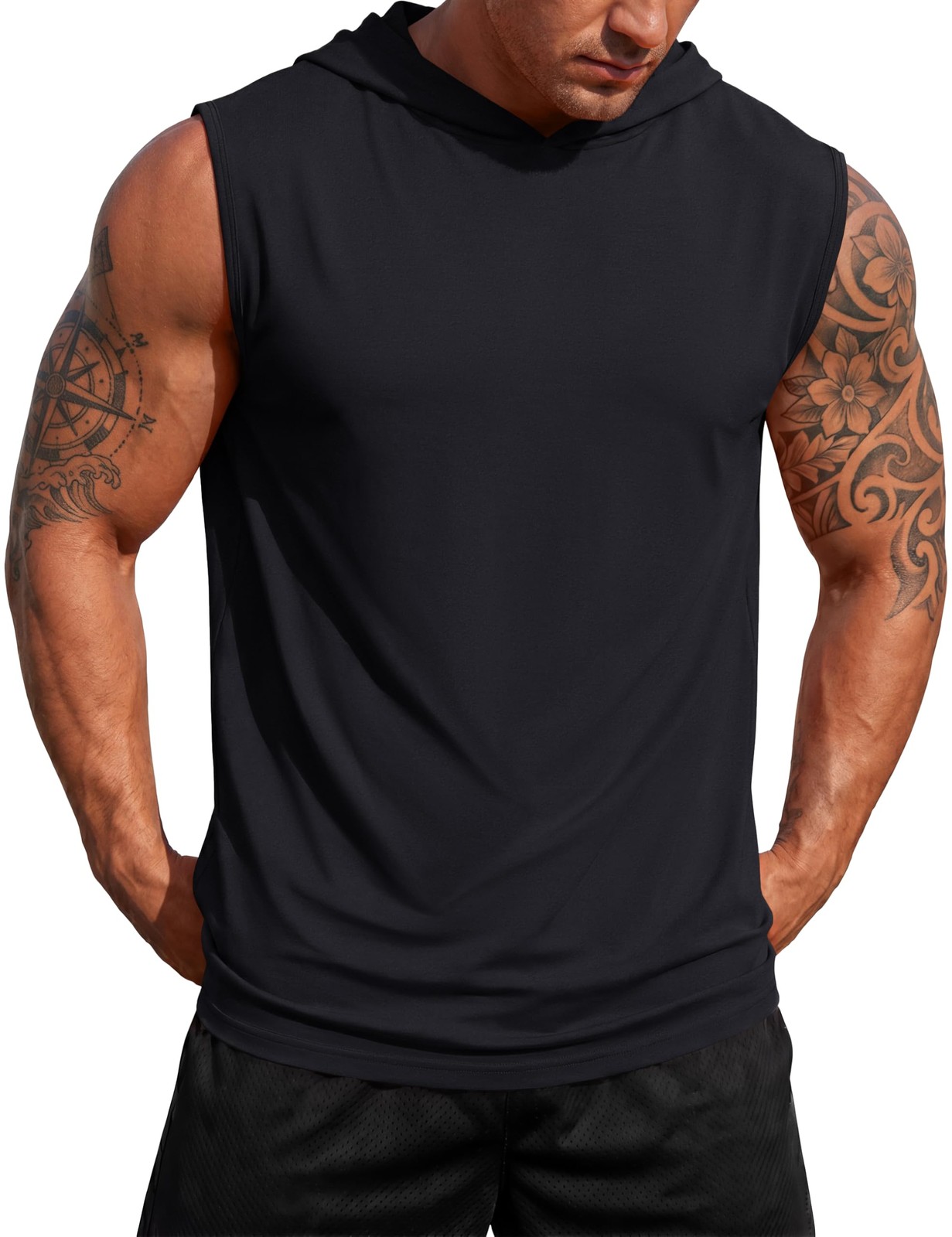 Sleeveless Hoodies for Men UPF 50+ Moisture Wicking Breathable Workout Athlet... gallery