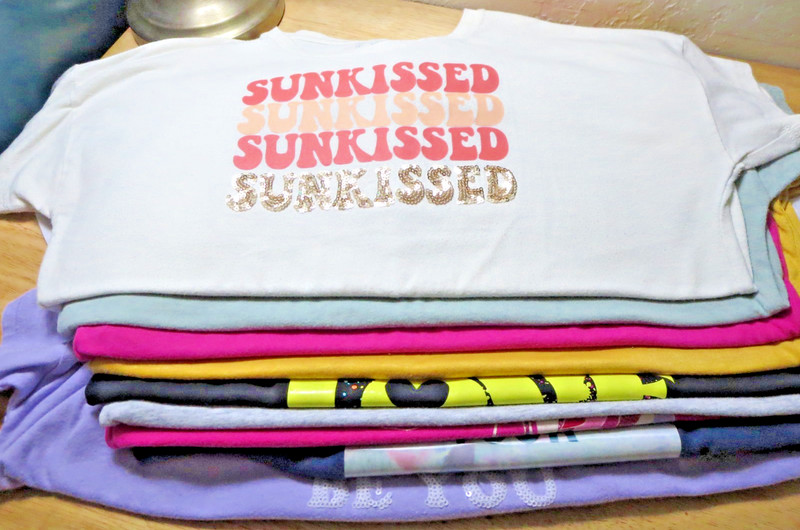 Summer Girl’s T-Shirts Size 14-18 Multicolor Lot x9 Wonder Nation-Justice-Disney