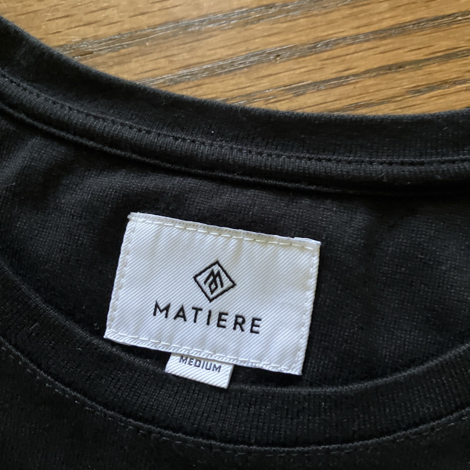 Matiere Men’s Tee T Shirt Pocket Long Asymmetrical Hem Cotton Silk Blend gallery