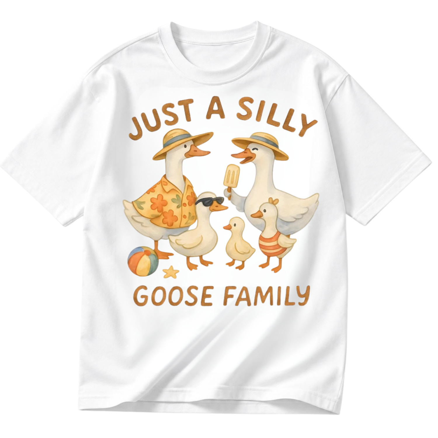 Summer Goose Gift Funny Beach Vacation Goose Graphic T Shirt Unisex Tee S-5XL gallery