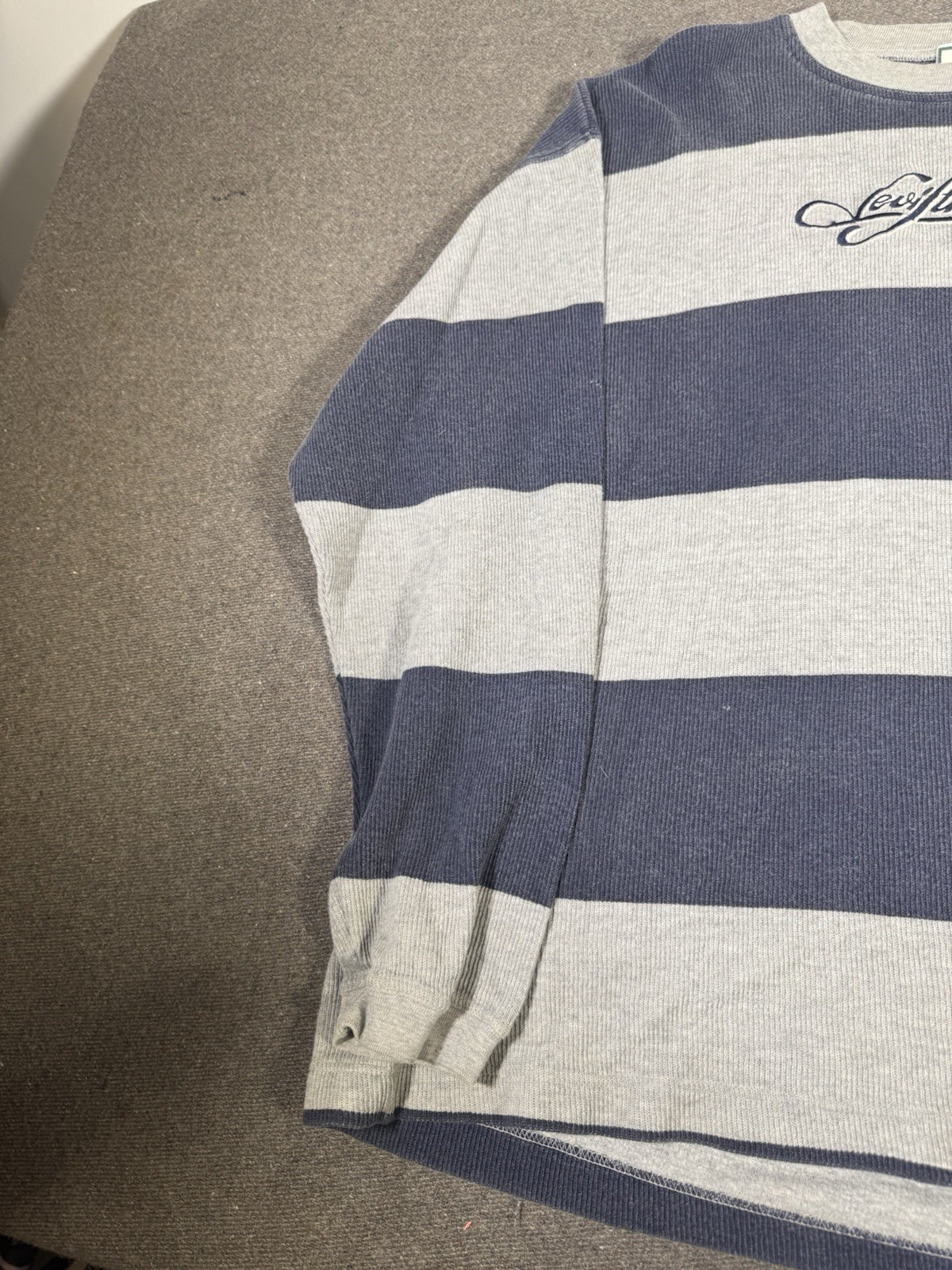 Vintage 90s Levi’s Striped Long Sleeve Waffle Knit Embroidered Skater Men’s XL gallery