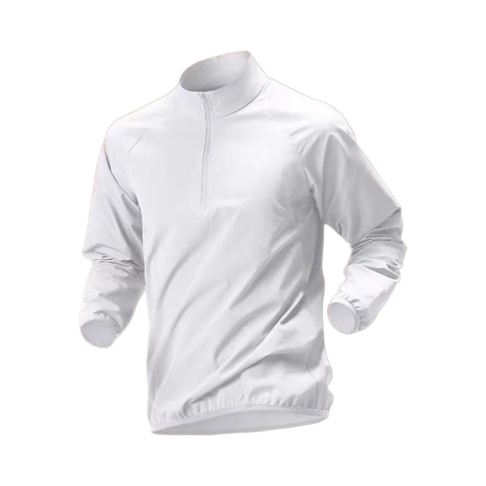 Men's Casual Long Sleeve Half-Zip T-Shirt Stand Collar for Fishing and Training gallery