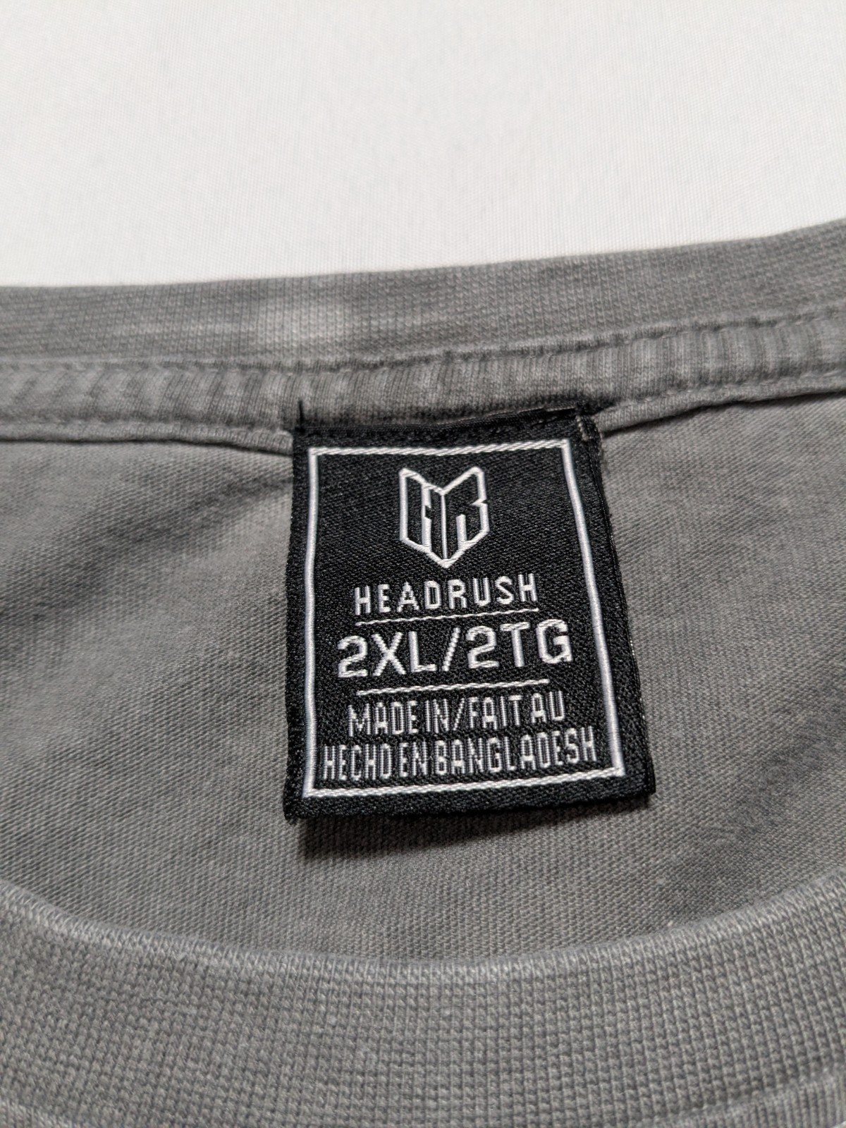 HEADRUSH FORTUNE FAVORS THE BRAVE x FEAR NONE - Men 2XL Gray T-Shirt gallery