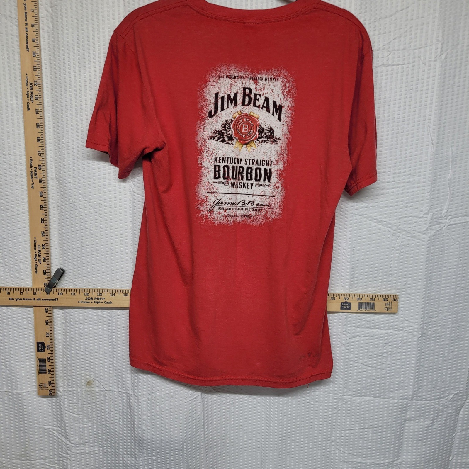 Jim Beam Bourbon Whiskey T-Shirt Red Heather District Perfect Tri Mens Small 750 gallery
