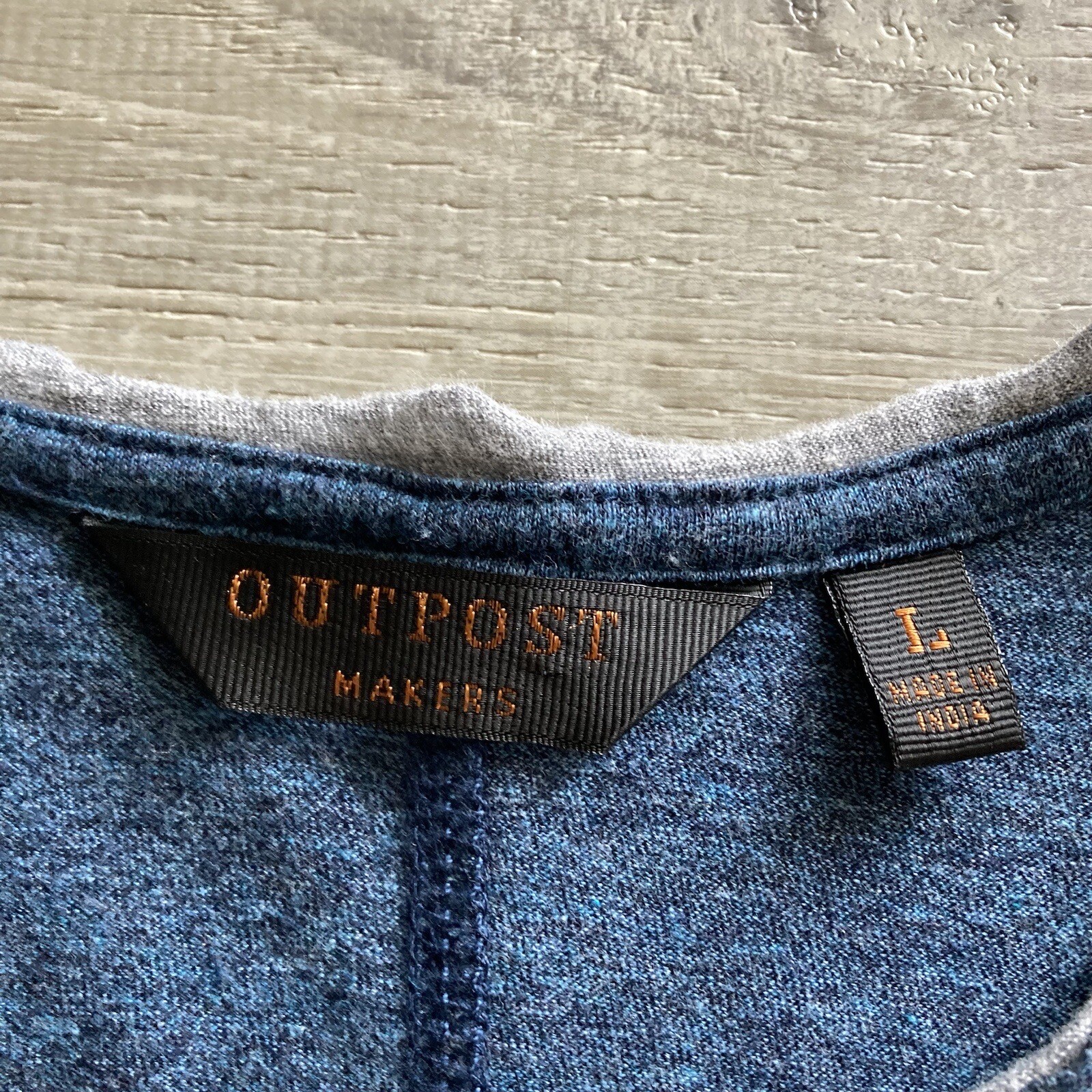 Outpost Makers Heathered Shirt Mens Large Long Sleeve Blue Preppy Buckle Pocket gallery
