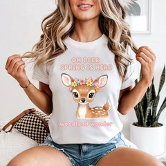 Oh Deer Spring Is Here White T-Shirt