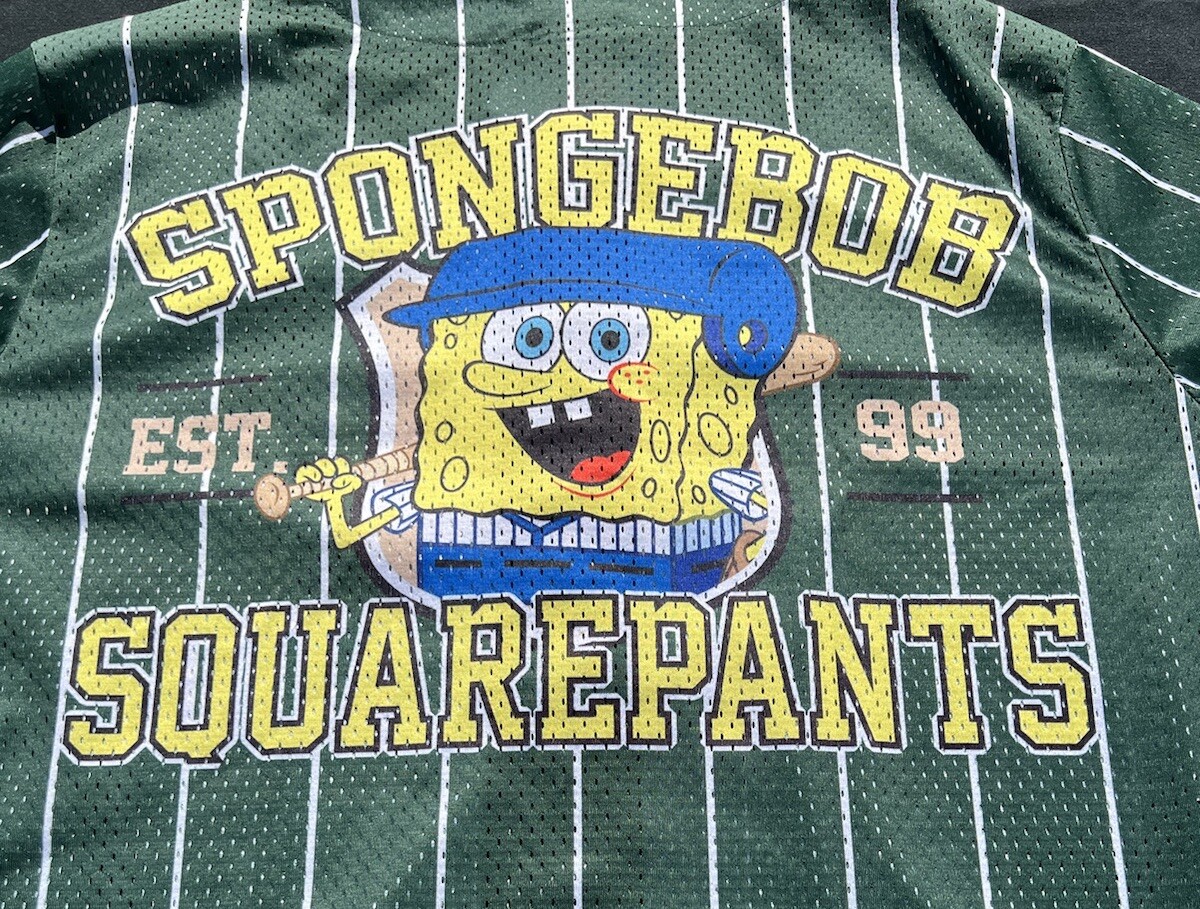 SpongeBob Square Pants Size 3XL Jersey Nickelodeon Green & Yellow Front Button gallery