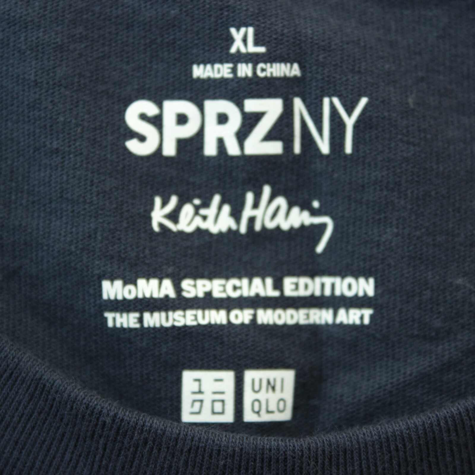 Keith Haring x UNIQLO SPRZ NY / MoMA Special Edition Navy Patch T Shirt - Sz XL gallery
