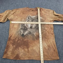 Men’s Extra Large The Mountain Wolf T-Shirt Long Sleeve Brown Tie Dye Streetwear