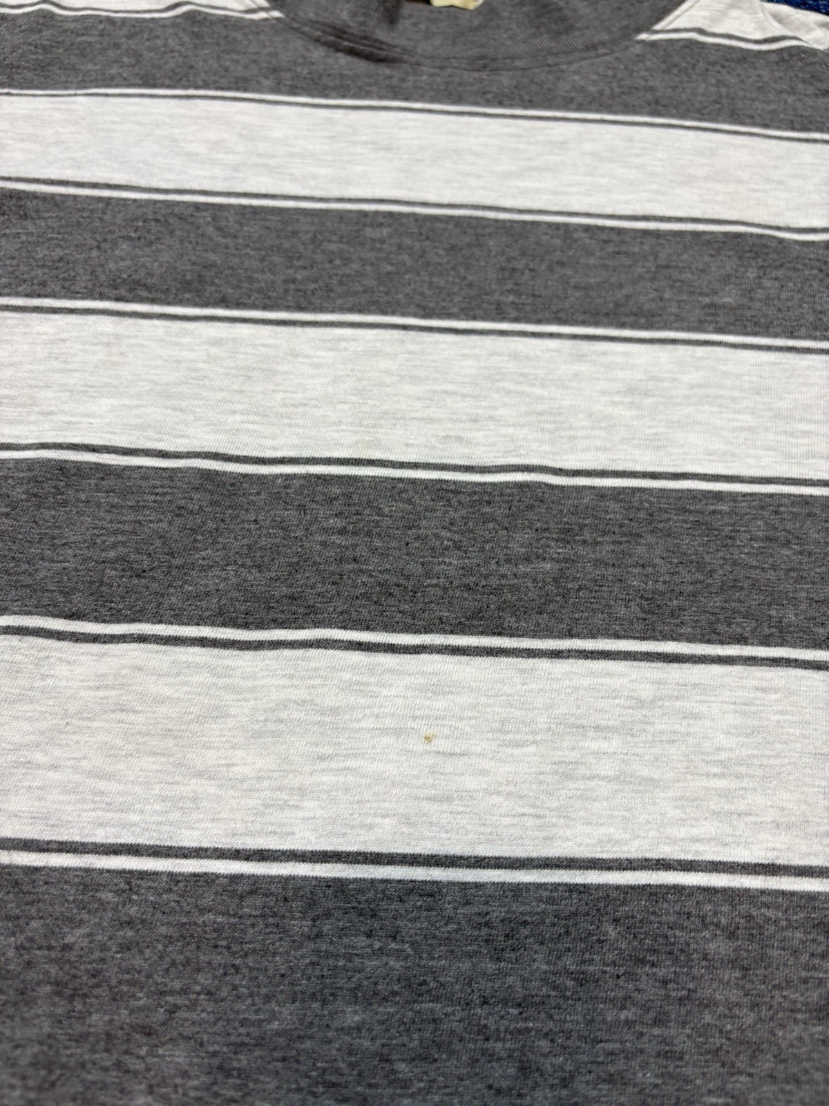 Vintage St Johns Bay Shirt Striped Gray White Long Sleeve Medium Y2K Grunge gallery