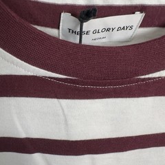 These Glory Days Scandinavia Striped T Shirt | Modern Classic | Burgundy White |