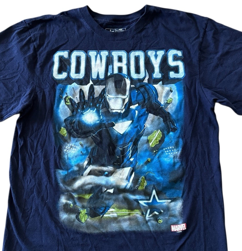 Dallas Cowboys Team Apparel Shirt Men's Marvel's Iron Man Blue Graphic Tee Sz L gallery