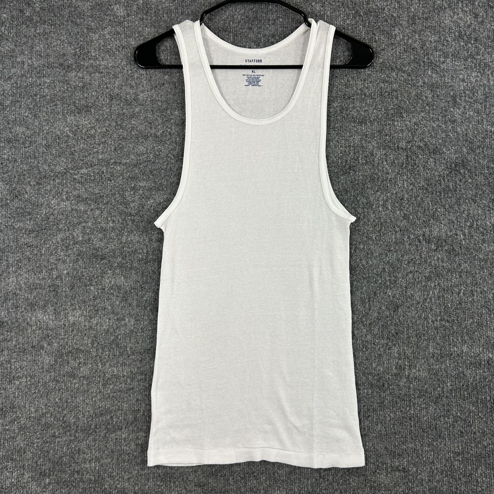 Stafford Tank Mens XL Dry+Cool Tagless Undershirt 4 Pack Ribbed White Basic gallery