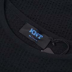 Kiton KNT Draped Fit Short Sleeve Textured Black Cotton T-Shirt M NWT