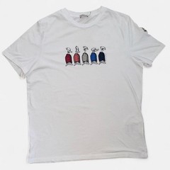 Moncler Men’s Rubber Patch Logo T-Shirt in White Size L