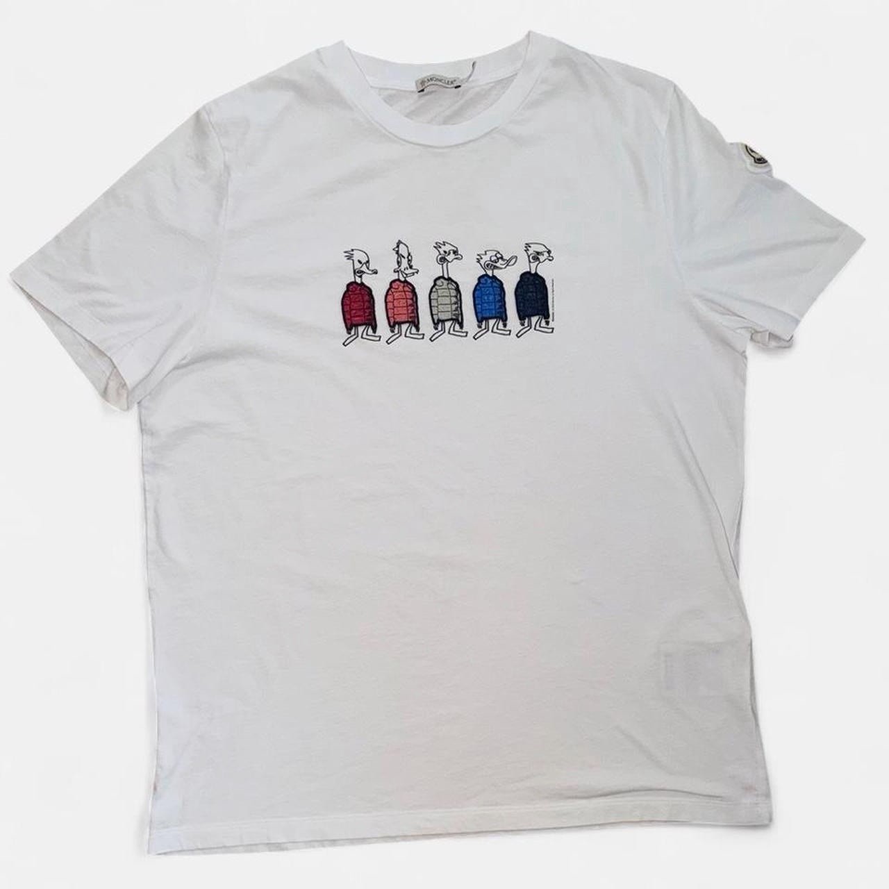 Moncler Men's Rubber Patch Logo T-Shirt in White Size L gallery