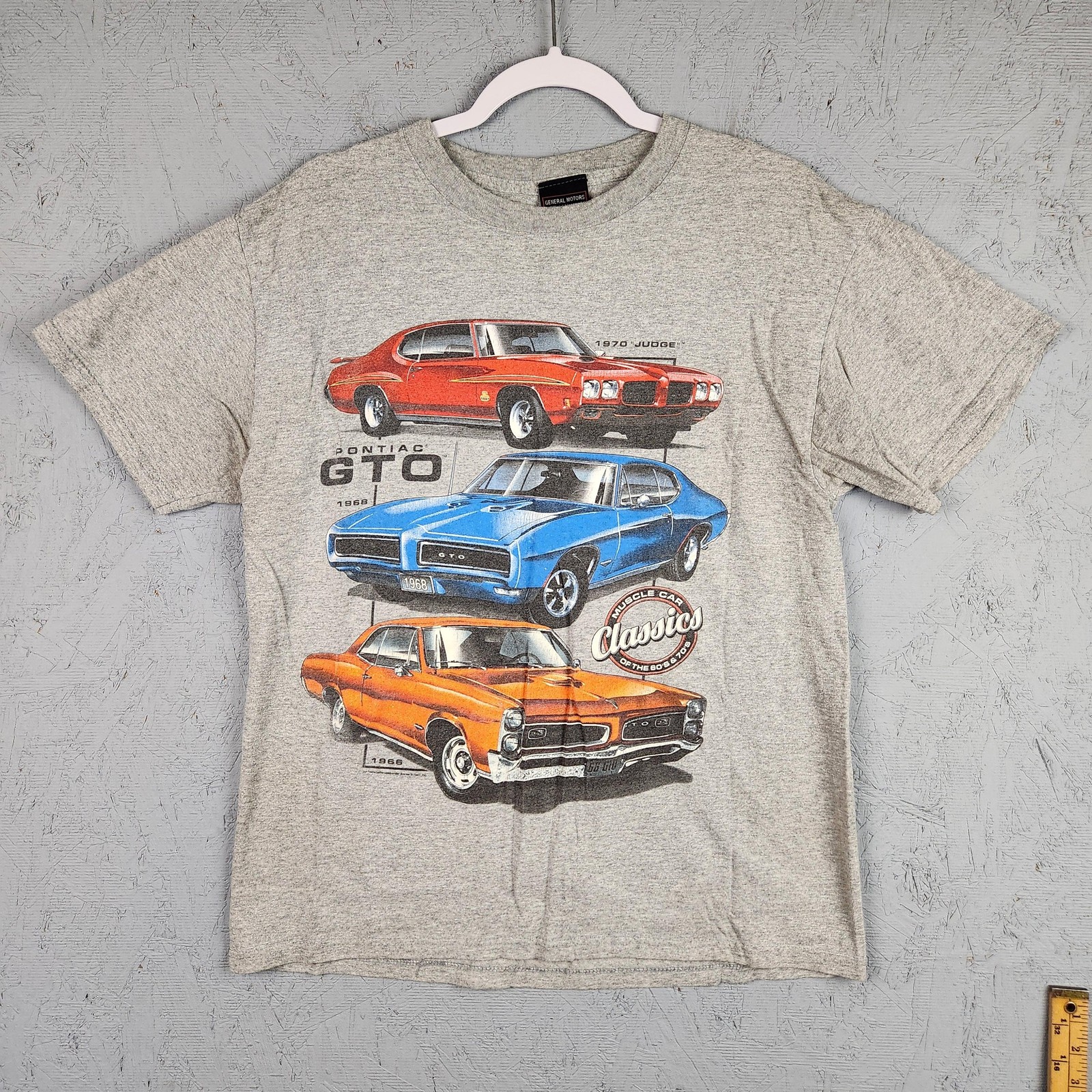 Vintage Pontiac GTO Classics Shirt Mens Medium Gray Muscle Car 60s 70s Graphic gallery