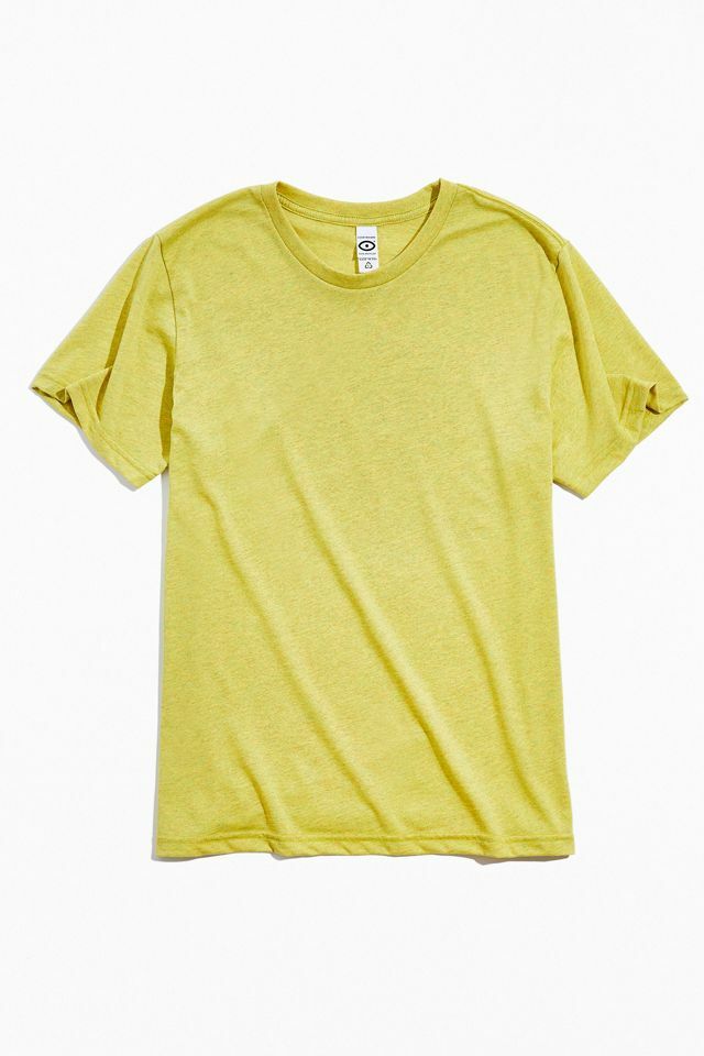 NWT EVERYWHERE Apparel Recycled Cotton & Bottles Yellow T Shirt XL gallery