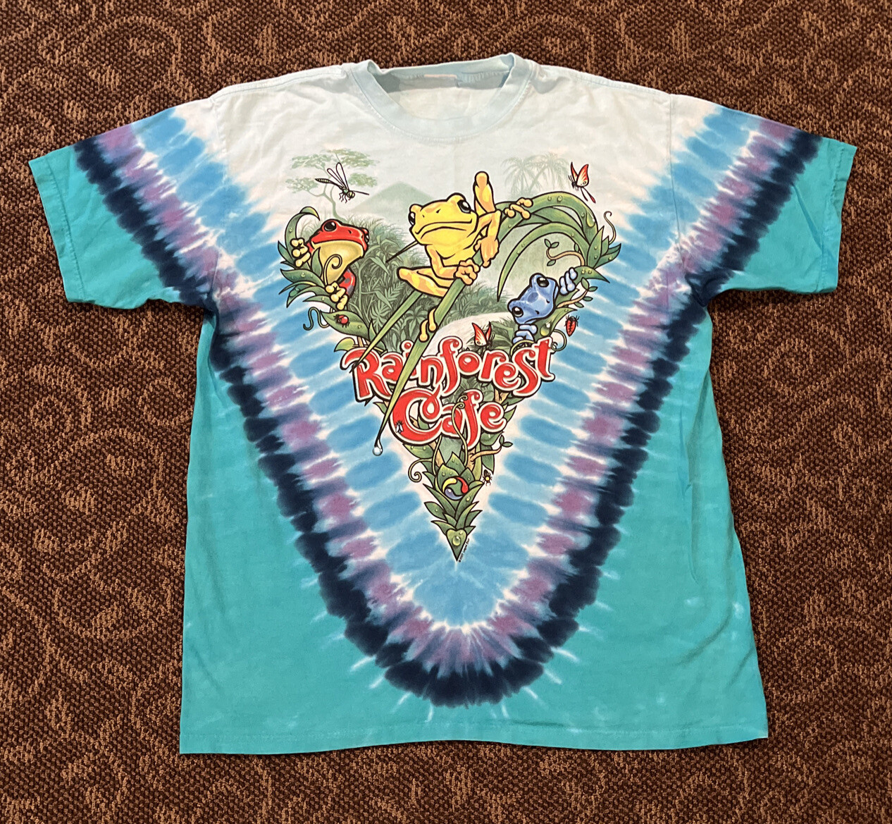Unisex 2007 LIQUID BLUE RAINFOREST CAFE T-SHIRT FROGS See Photos For Measurement gallery