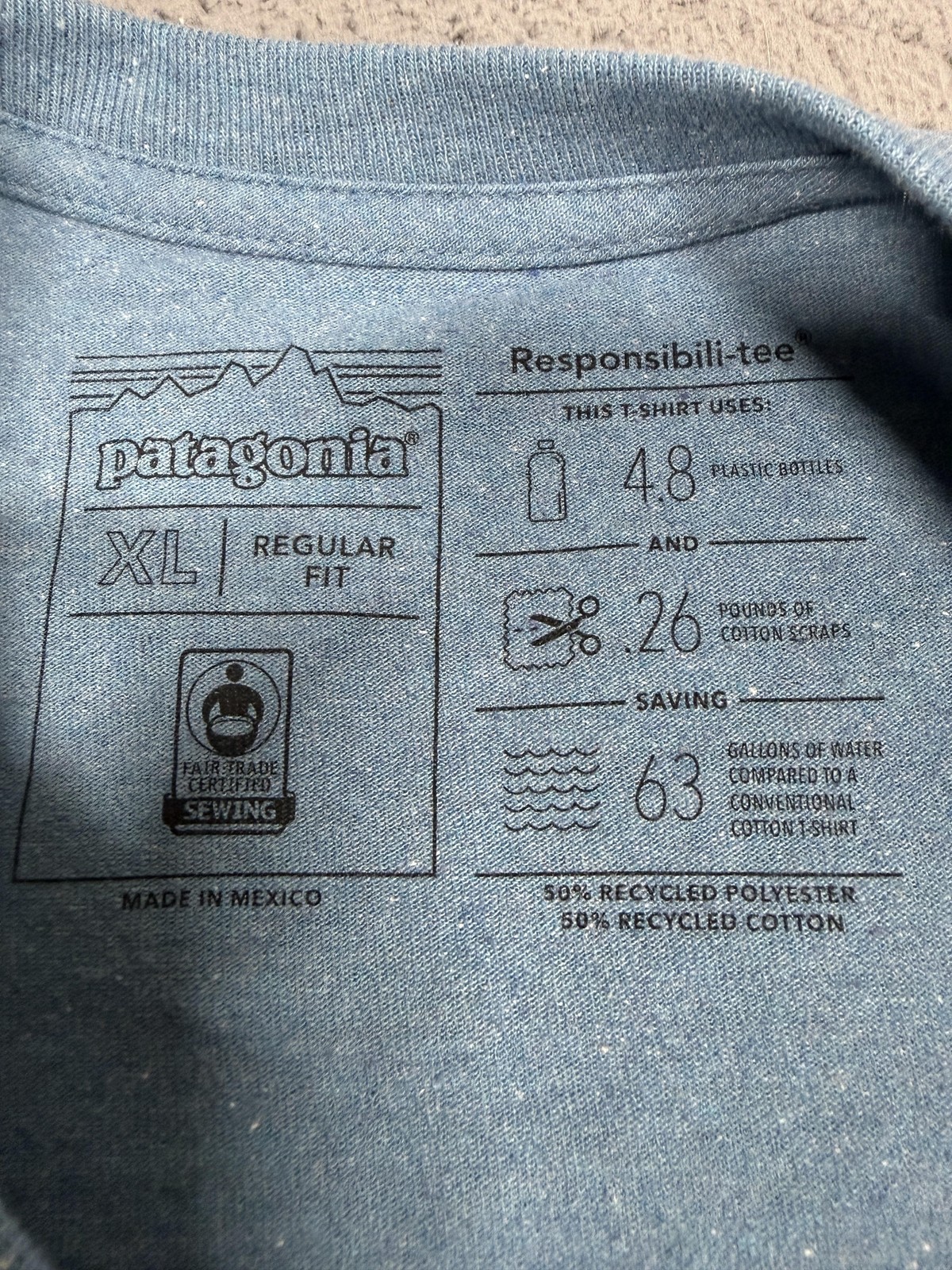 NWT Patagonia Shirt Mens XL Blue Live Simply Pocketknife Graphic Long Sleeve Tee gallery