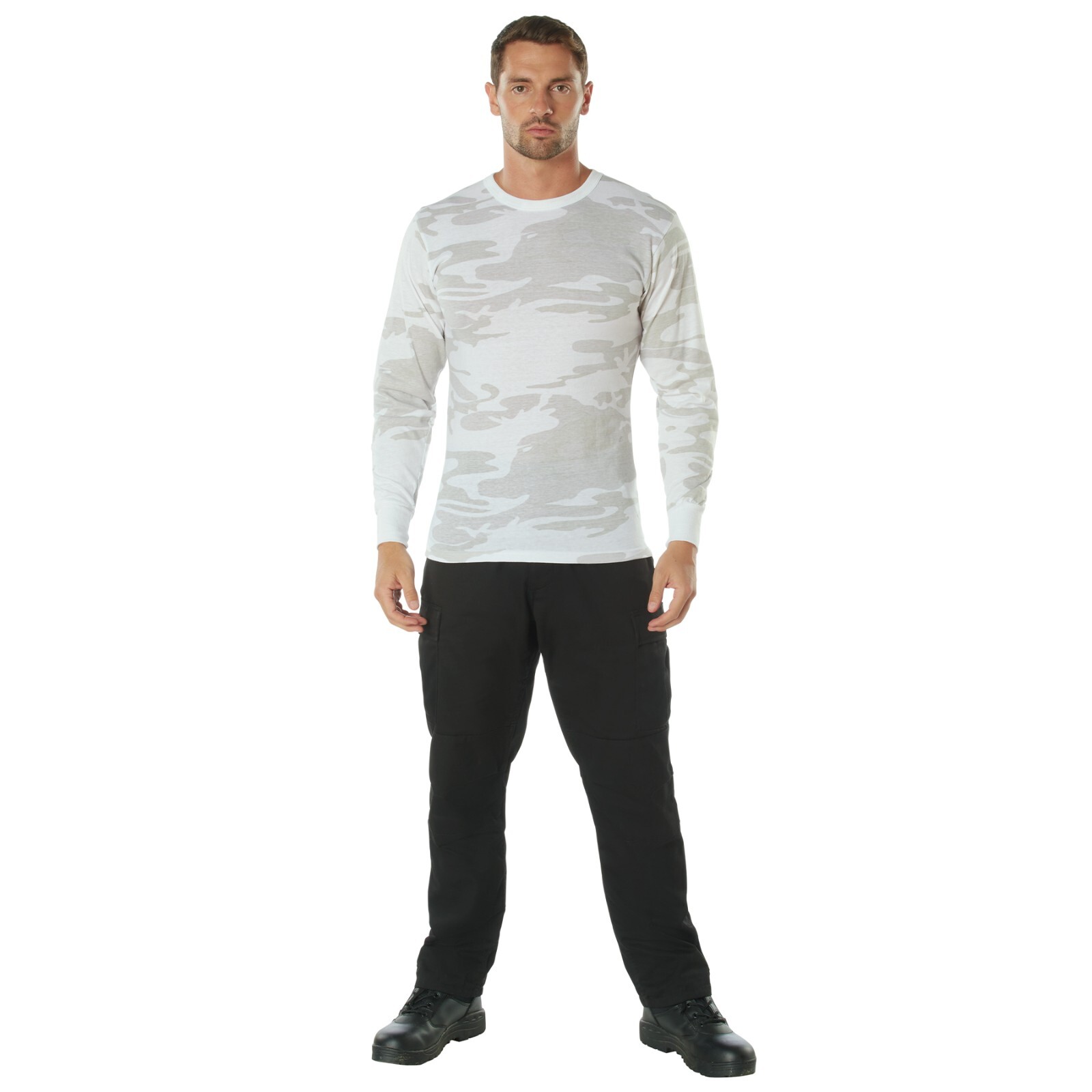 Rothco White Camo Long Sleeve T-Shirt Tactical Military Crew Tee Undershirt gallery