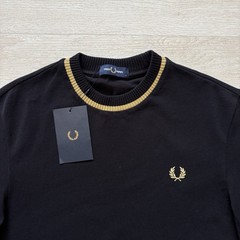 BNWT Fred Perry M7 Crew Neck Pique T-Shirt Black Gold Mens Size Medium Mod 60s