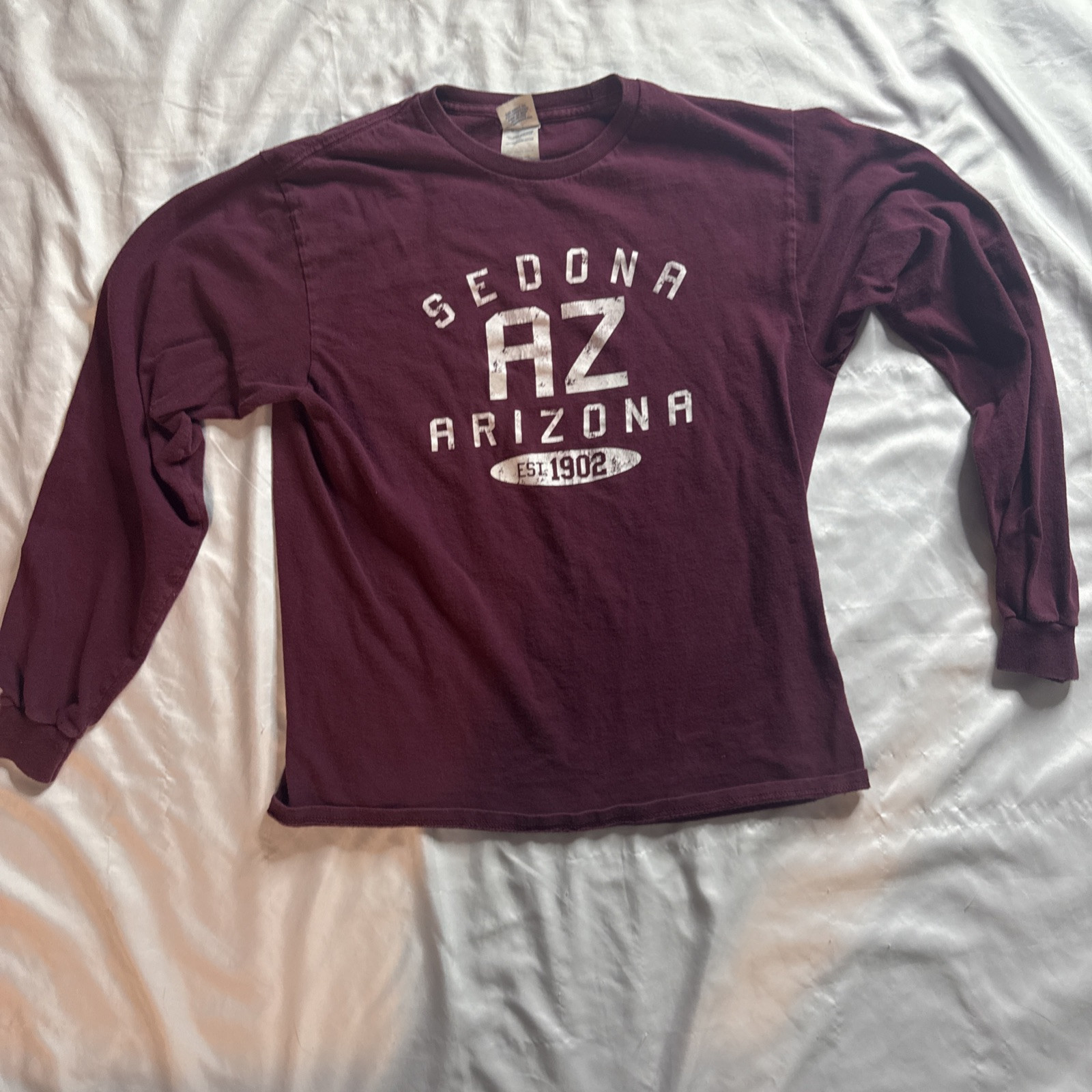 Sedona AZ Arizona Est 1902 Long Sleeve T-shirt Tee Medium M Maroon