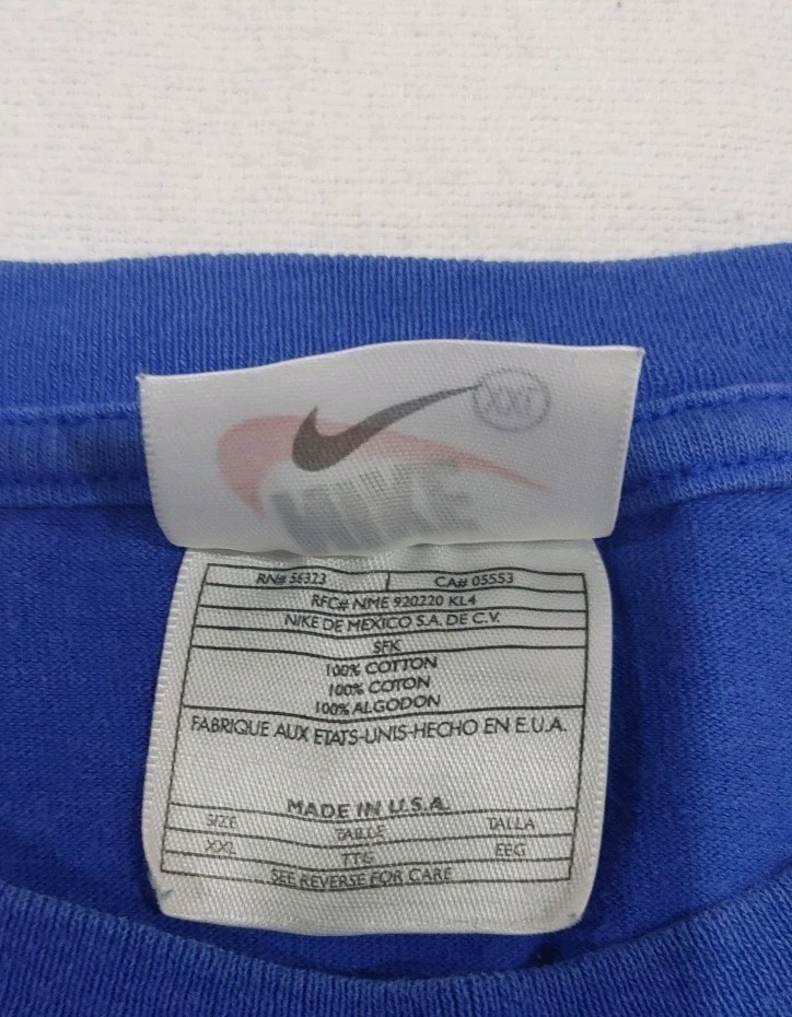 Vintage Nike Basketball Shirt Blue Graphic Sketch Art Made USA 90s Adult XXL 2XL gallery