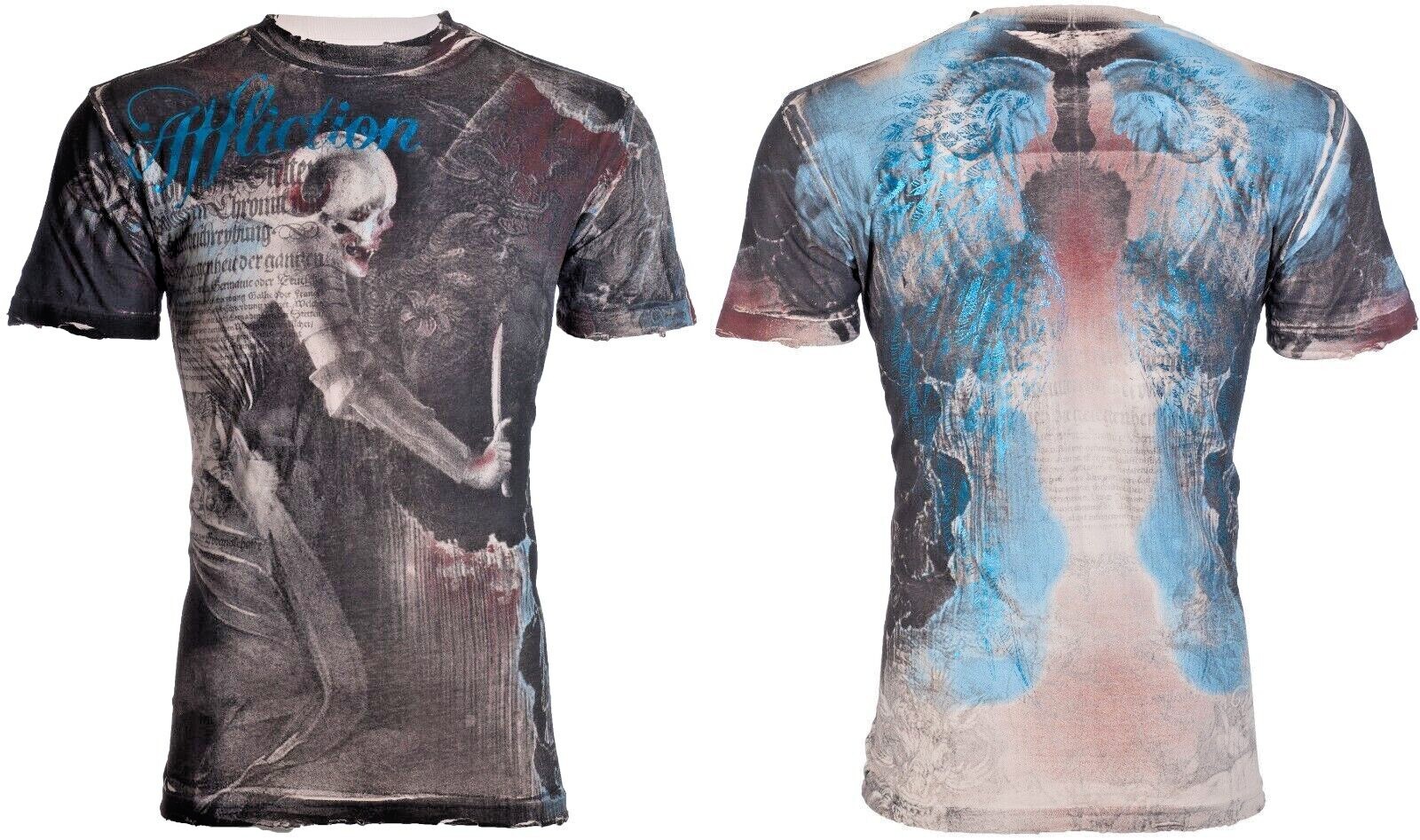 Rare $62 AFFLICTION Sand MARCO Short Sleeve Slim Fit Y2K T-shirt MMA Elite NWT gallery