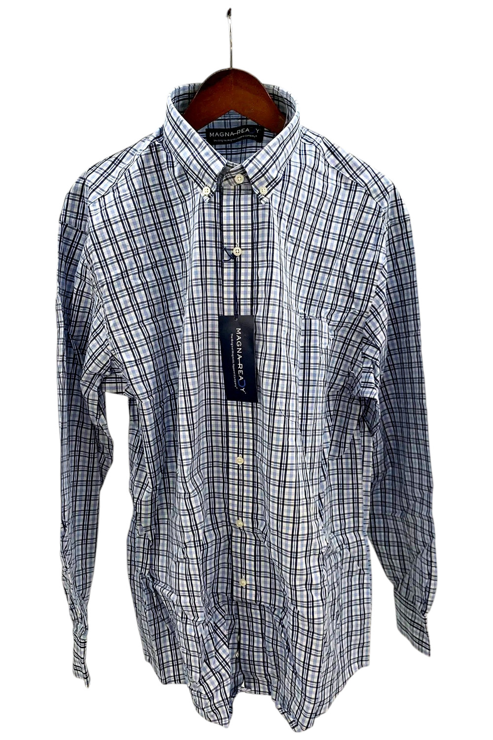 MagnaReady Women’s Adaptive Long Sleeve Dress Shirt BlueFog