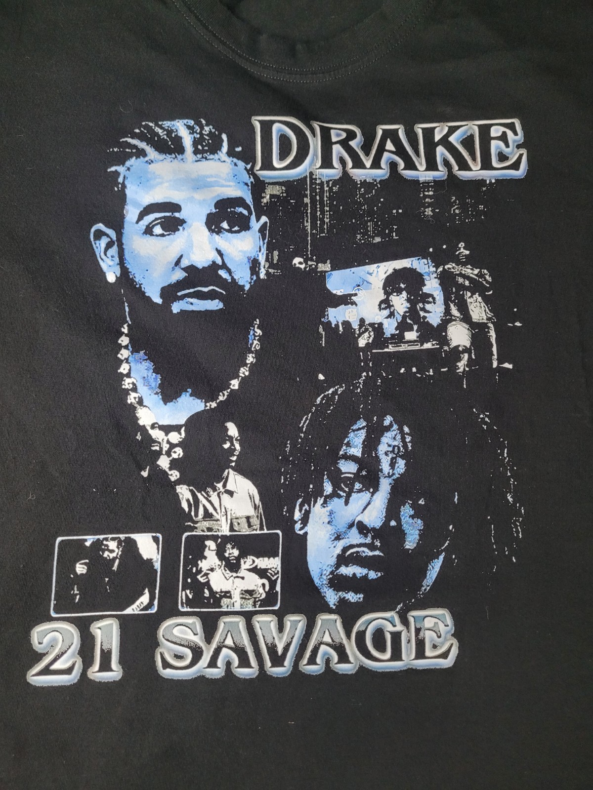 Drake & 21 Savage Tour T Shirt Mens Large 2023 It's All A Blur Rap Black gallery