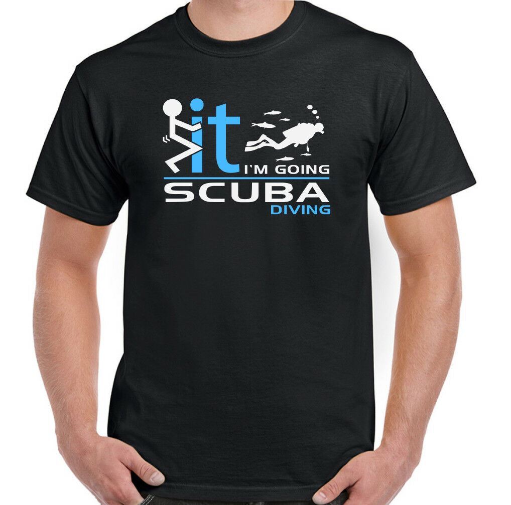 SCUBA DIVING T-SHIRT Mens Funny Diver Dive Equipment Flippers Mask Regulator Sea gallery