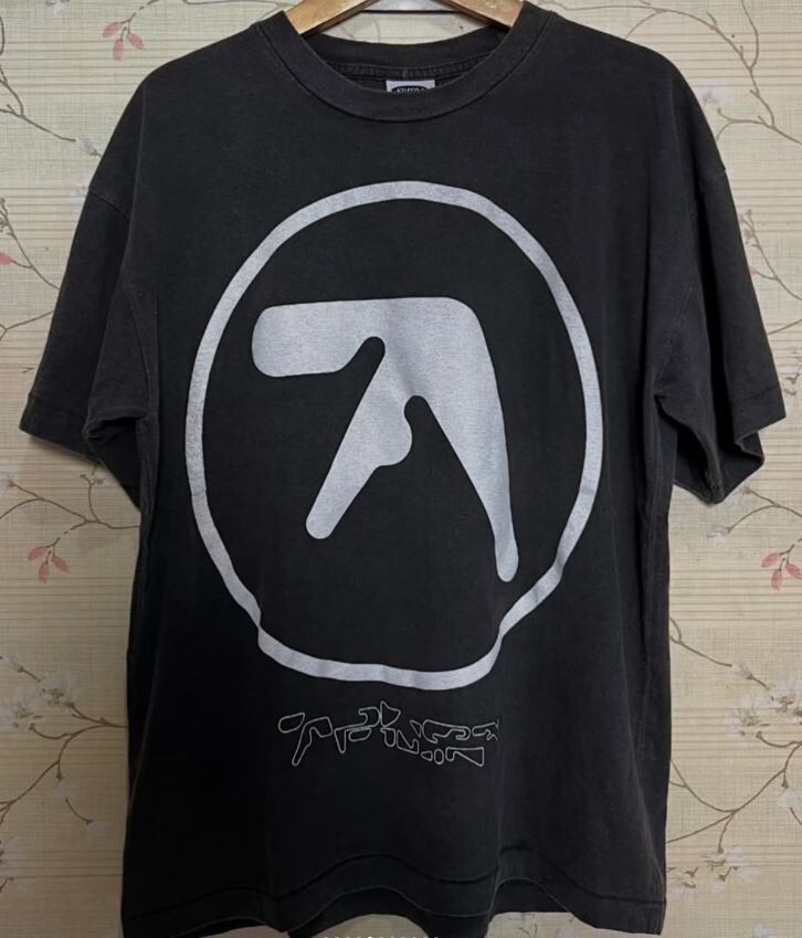Aphex Twin band Logo 90s Basic black Classic Style T shirt S-5XL NH20257
