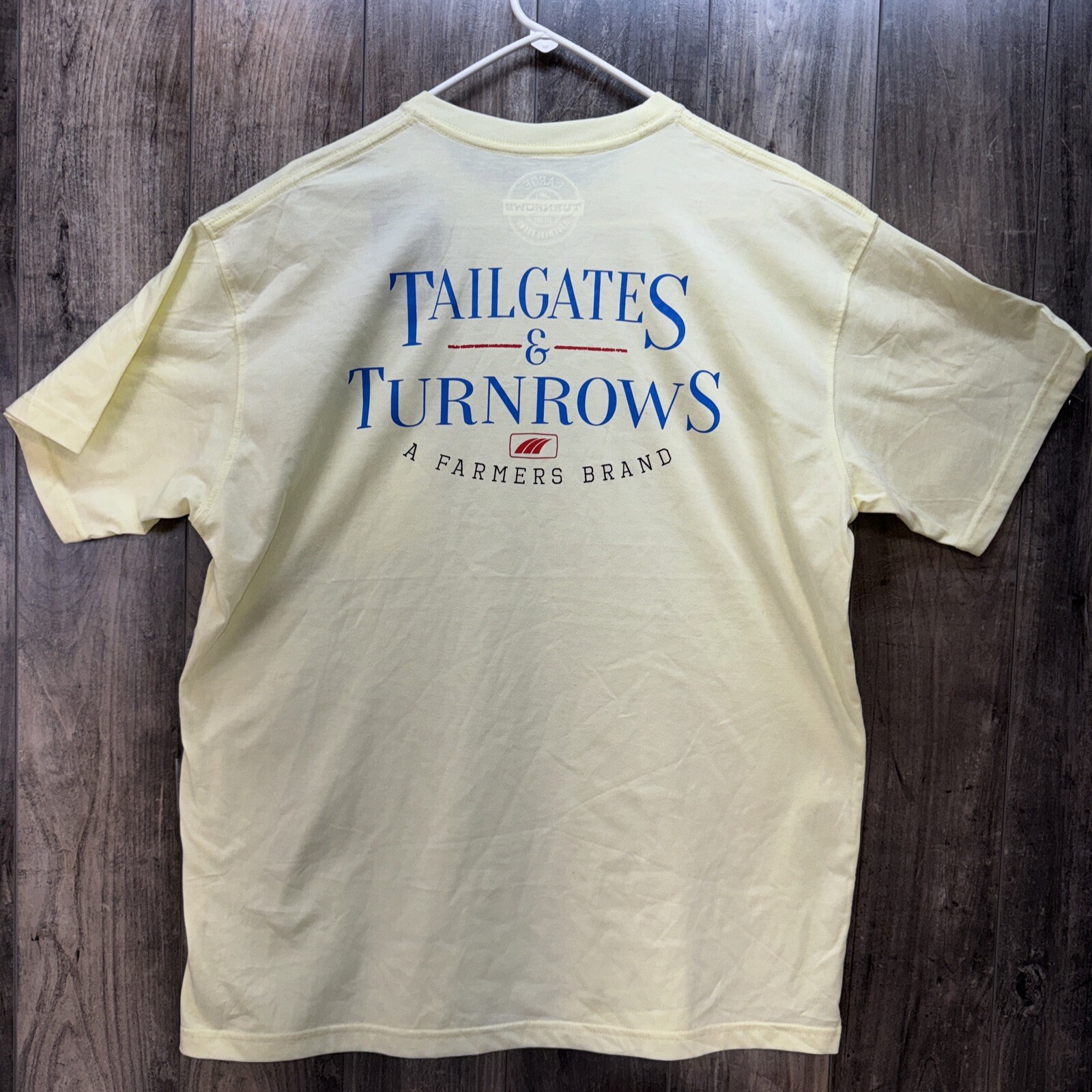 Turnrows Farm Shirt Unisex Large Short Sleeve Pale Yellow Tailgates&Turnrows NWT gallery