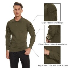 Men’s Firm Active Shirts Camping Atheletic Training T-Shirts 1/4 Zip Ripstop Top