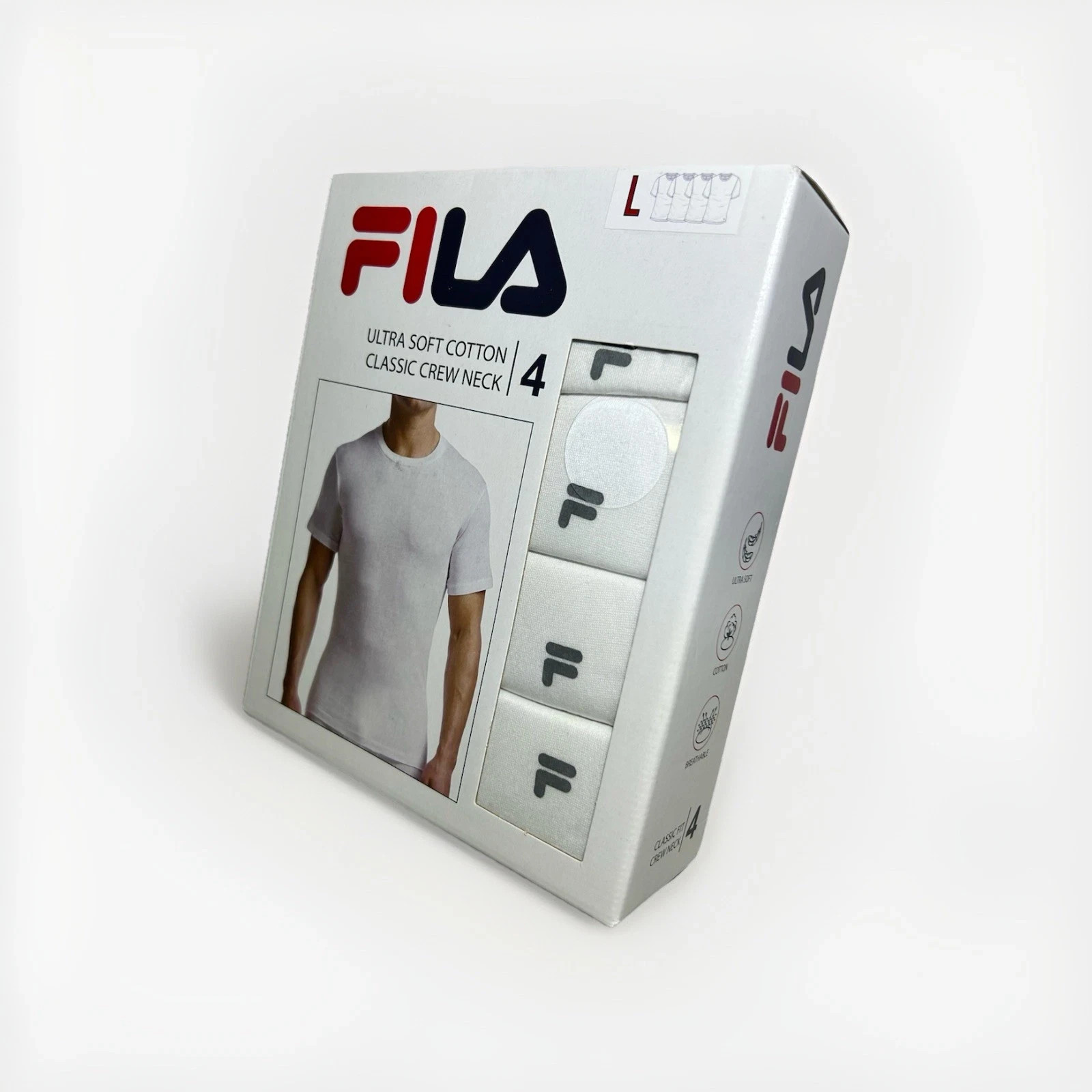 New FILA Men 4 Pack Cotton Crew Neck T-Shirts Ultra Soft Classic Tee Size M L XL gallery