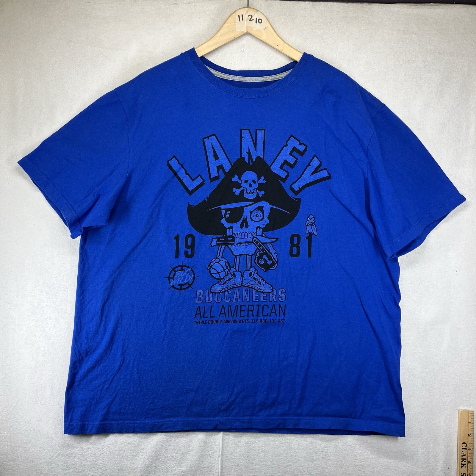 Jordan Jumpman T Shirt Mens 2XL Blue Laney Buccaneers Short Sleeve Cotton Faded