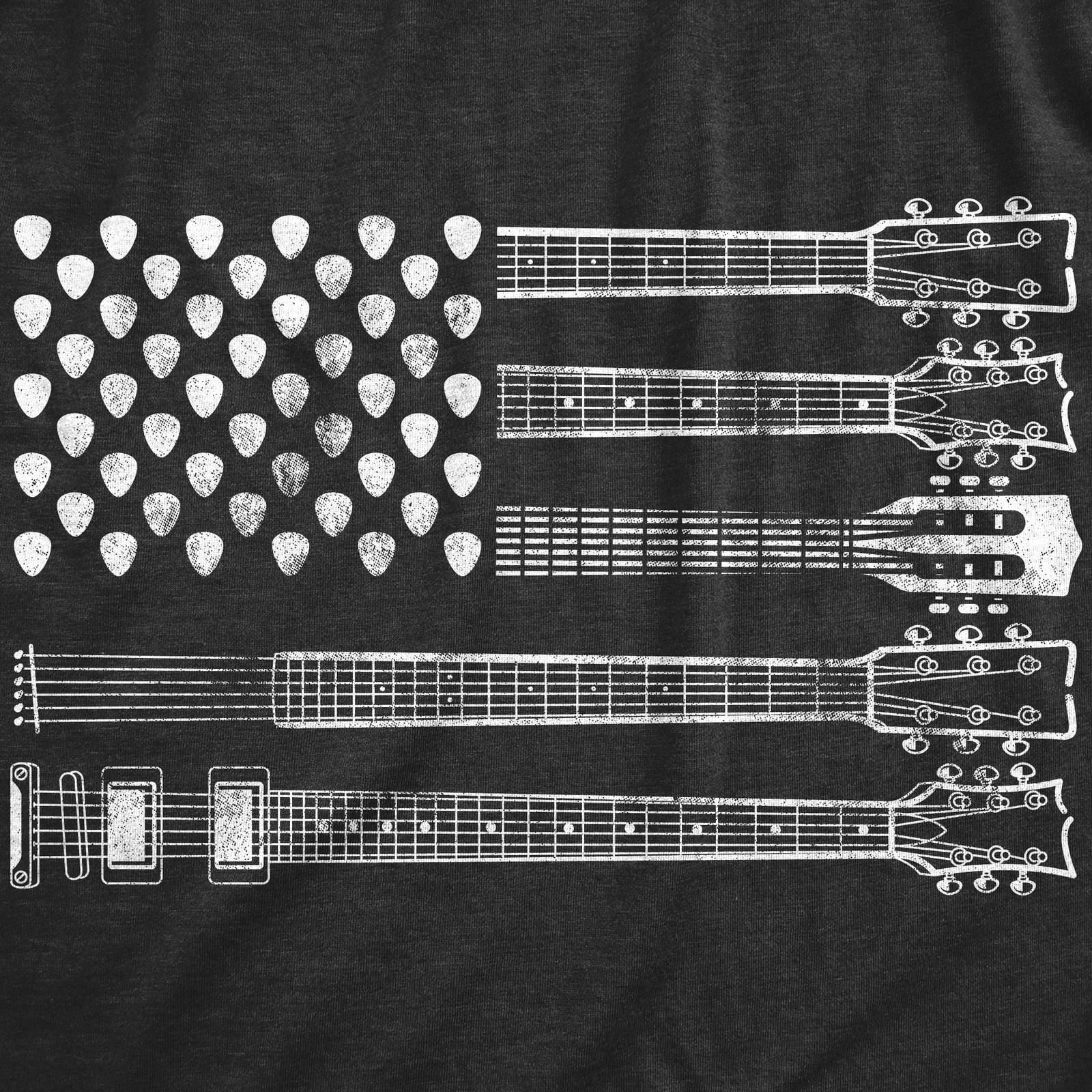 Mens Guitar Flag T Shirt Cool Rock and Roll 4th of July Musician Flag Graphic gallery