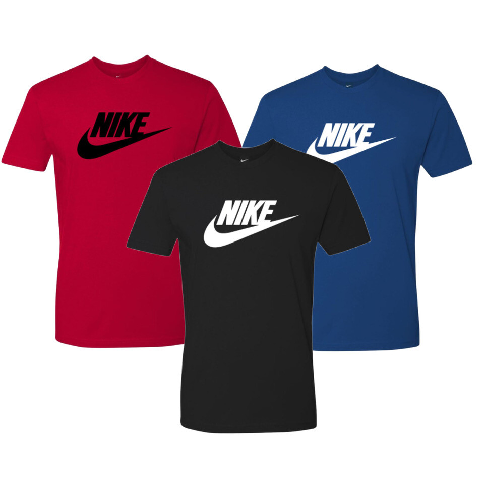 Nike Men's T-Shirt Logo Swoosh Printed Athletic Active Short Sleeve Shirt gallery