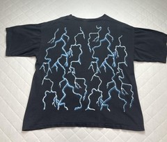 Vintage Native American Lightning Shirt Mens XL Black Rebal Double Sided 90s