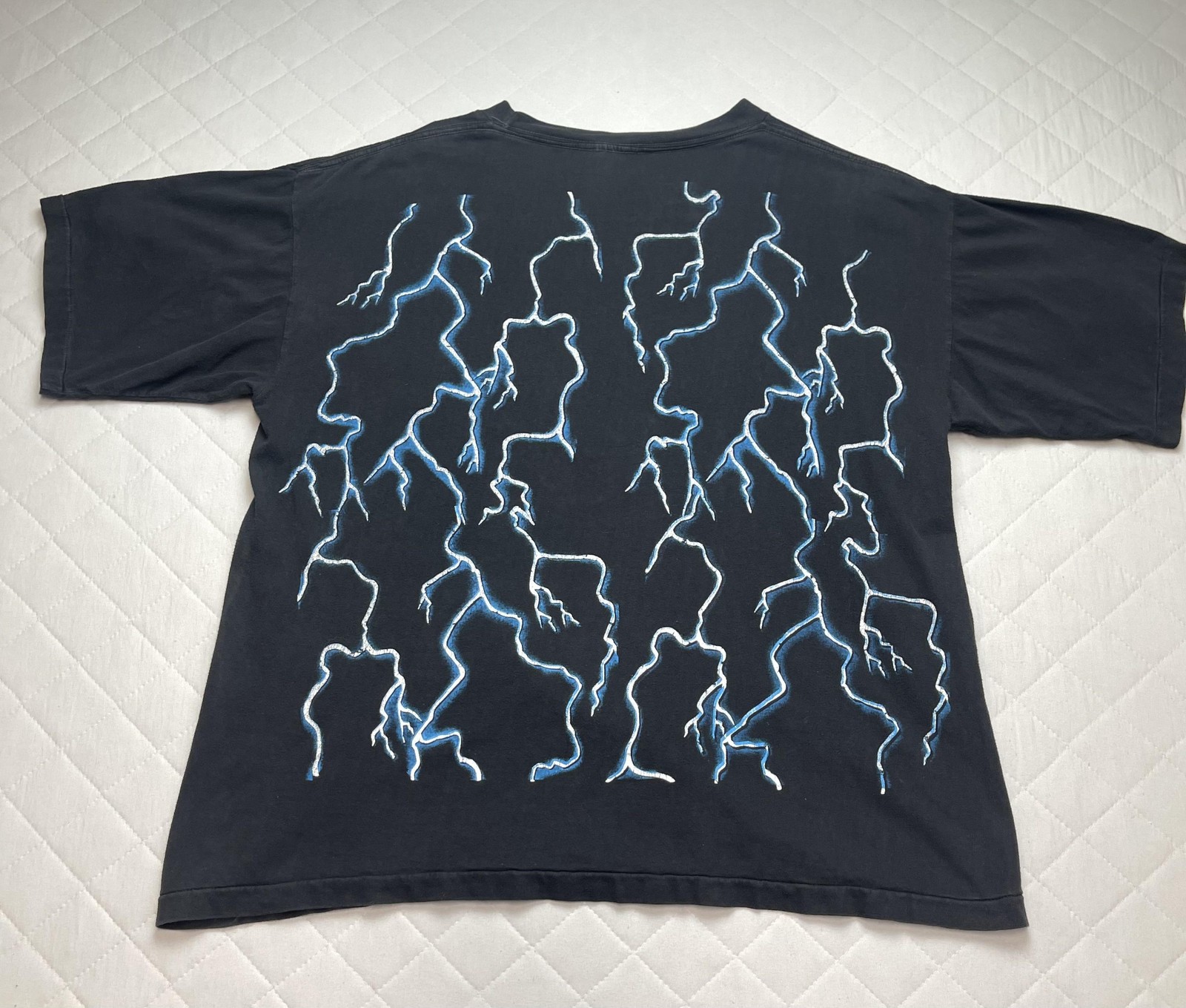 Vintage Native American Lightning Shirt Mens XL Black Rebal Double Sided 90s gallery