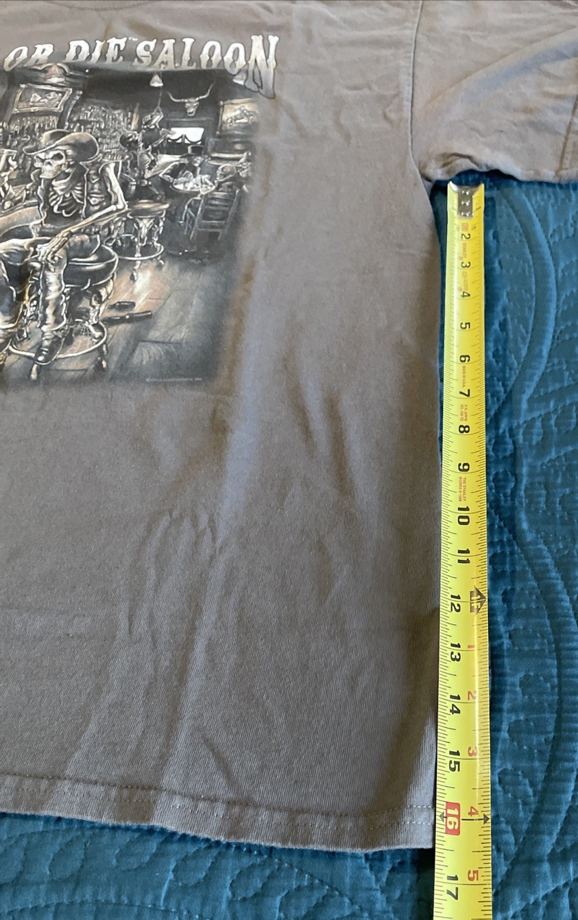 Ride or Die Saloon 2010 Gray T-shirt Gilden Tombstone AZ Large gallery