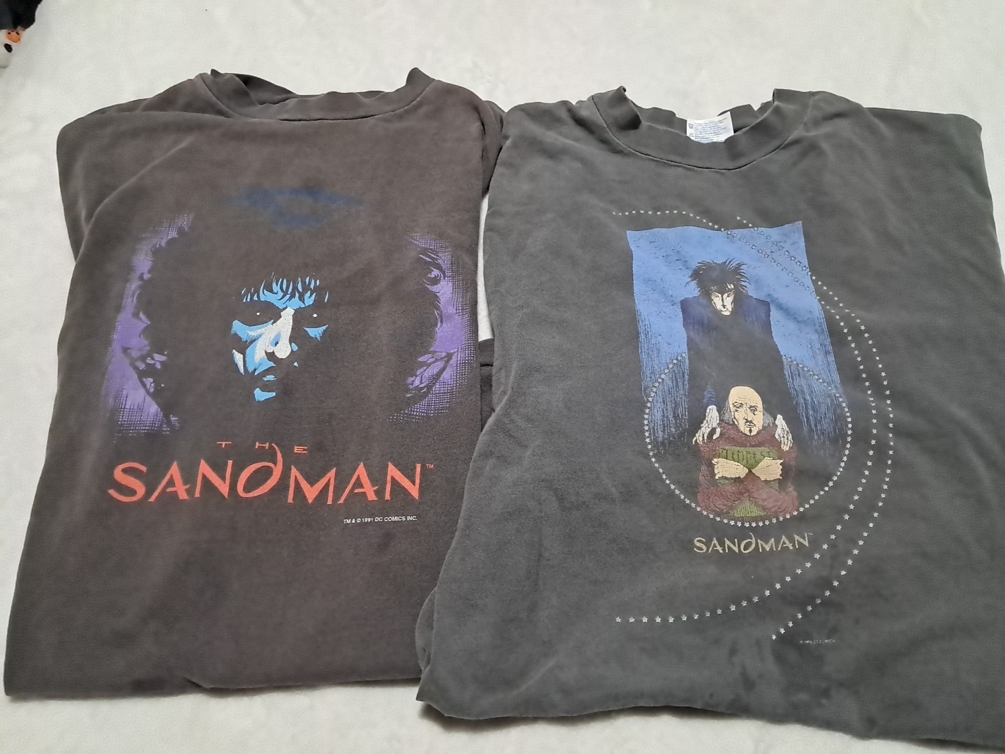 2 Vtg The Sandman DC Comics Faded T-Shirt Black Size XL Graphitti 90s See Pics gallery