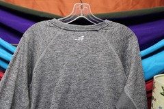 BCG Men’s Gray Moisture Wicking Pullover Long Sleeve Activewear Shirt Size Large