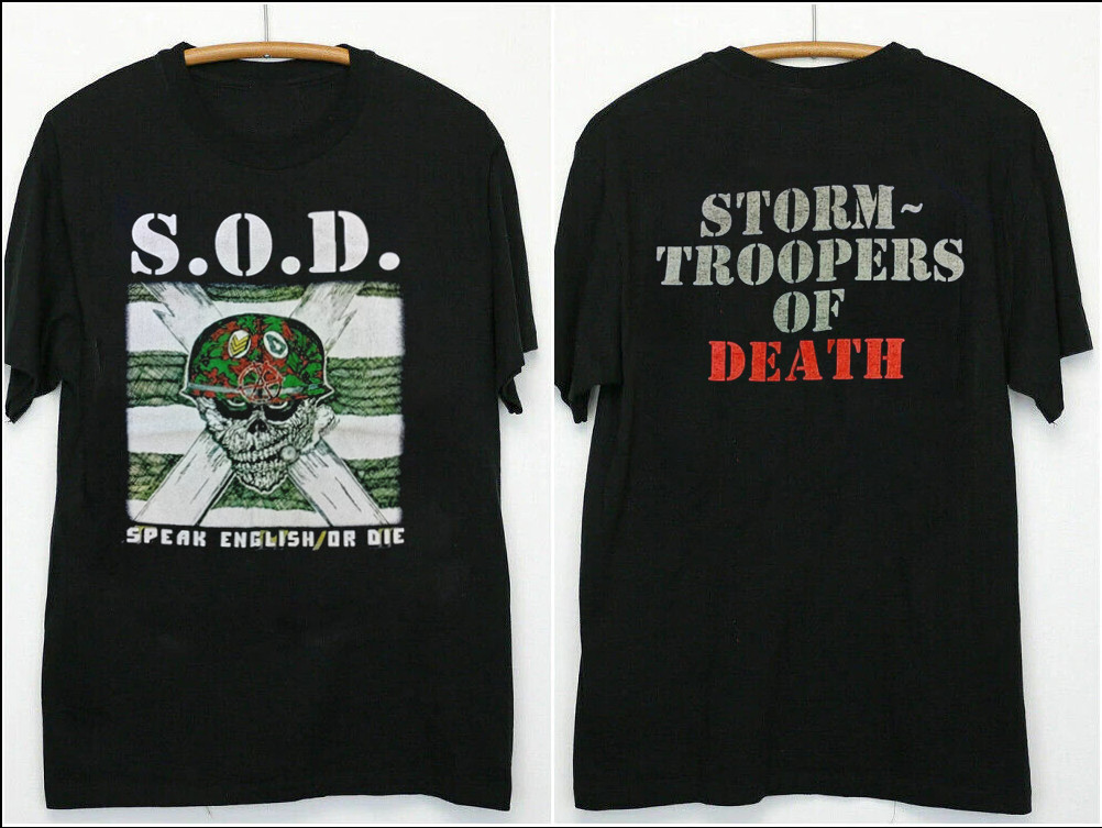 Vtg 1990s S.O.D Speak English or Die Anvil Tour Black All Size Shirt