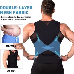 Men Compression Vest Post-Surgical Gynecomastia Chest Tank Top Body Shaper Shirt