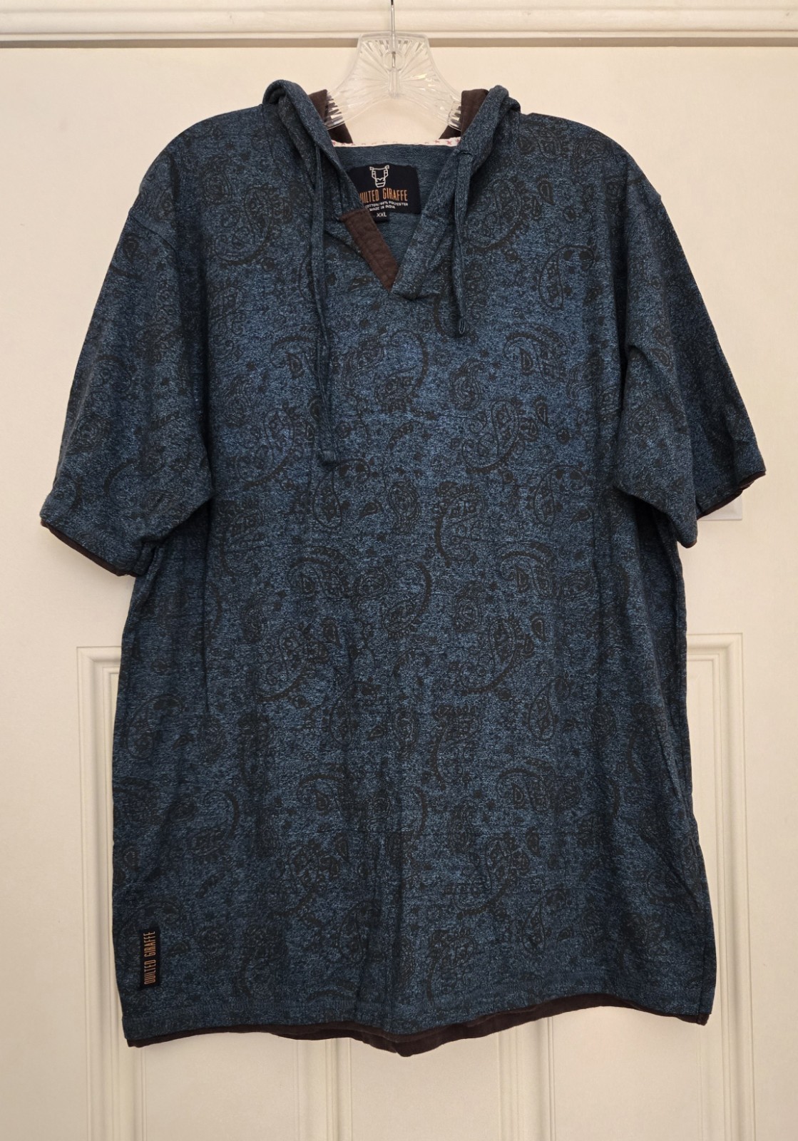 Quilted Giraffe Hoodie Men XXL Green Brown Short Sleeve Logo T-Shirt gallery